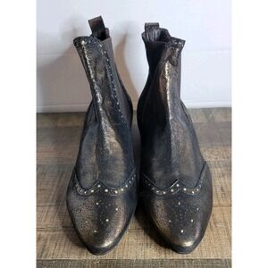 Moda Di Fausto Womens US 10 EUR 40.5 Shimmer Studded  Brown Heeled Ankle Boot